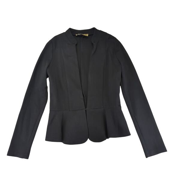 Hybrid & Company Unstructured Blazer Jacket Collarless Women's Sm Stretch Peplum - Picture 1 of 8